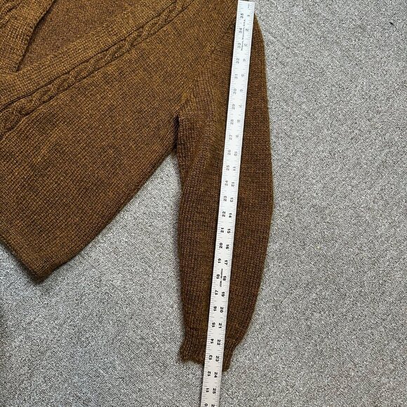 Handmade Brown Button Cable Knit Cardigan Sweater Est Womens Medium / Large - Picture 5 of 8